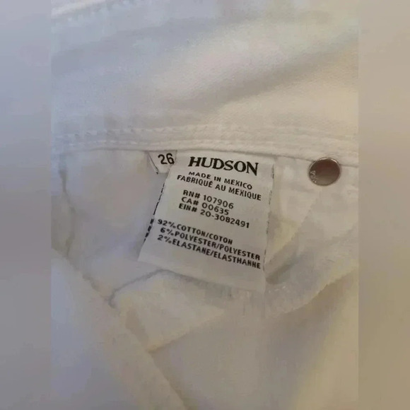 Hudson Midrise Collin  Skinny White Jeans BNWT Size 26 - Picture 12 of 12